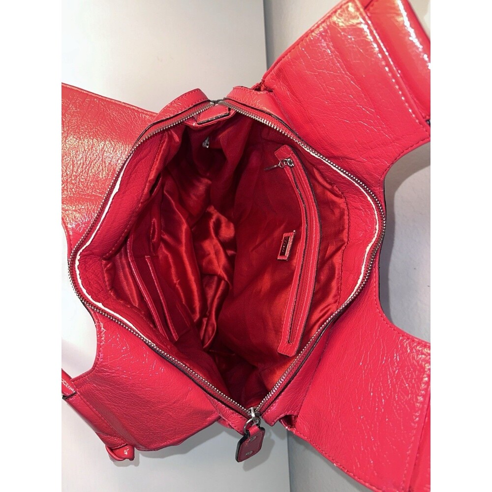 GUESS Red Ruched Shoulder Bag Large - Picture 9 of 10